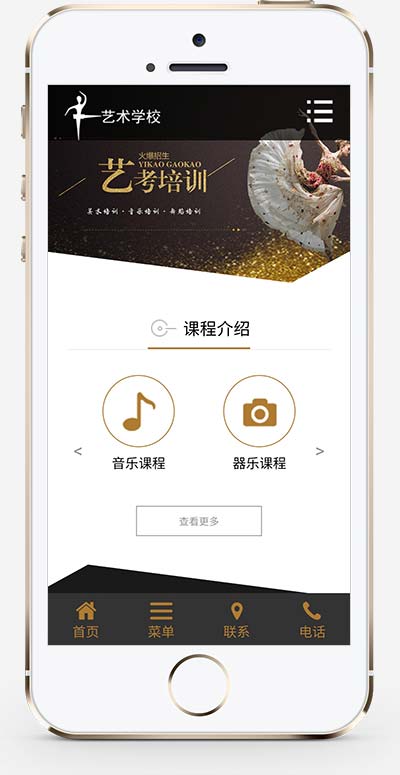 (自适应手机端)响应式html5艺术培训机构网站源码 艺考培训学校类网站pbootcms模板-琪琪源码网