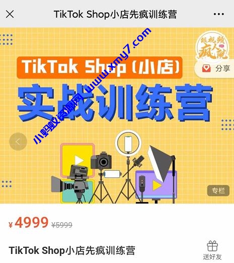疯人院TikTok Shop小店先疯训练营，开启2022年海外小店带货，从0到1掌握TK小店运营-琪琪源码网