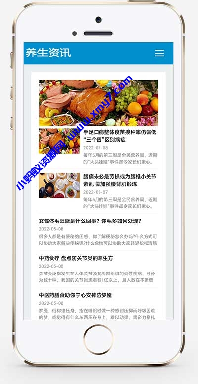 (自适应手机端)HTML5响应式百度MIP三合一养生资讯文章新闻博客类网站源码 pbootcms模板-琪琪源码网