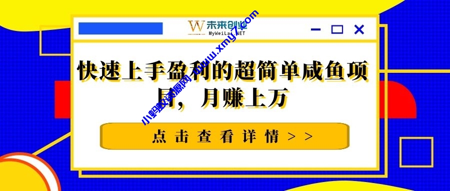 快速上手盈利的超简单咸鱼项目，月赚上万-琪琪源码网