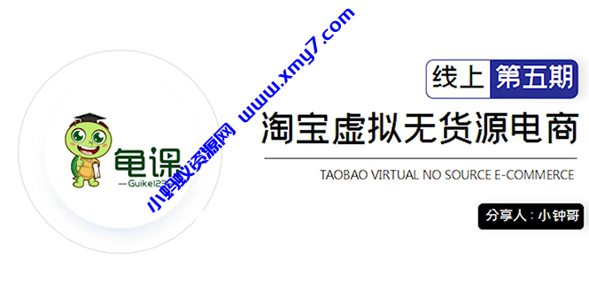 龟课·淘宝虚拟无货源电商5期，全程直播 现场实操，一步步教你轻松实现躺赚-琪琪源码网