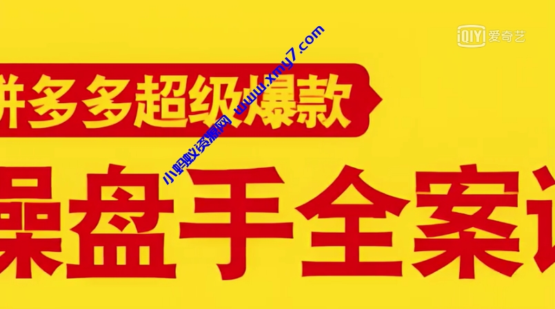 拼多多超级爆款操盘手全案课，教你新店0-1快速突破，玩转百万流量-琪琪源码网