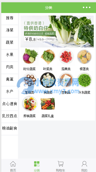 我厨蔬菜生鲜商城小程序源码-琪琪源码网