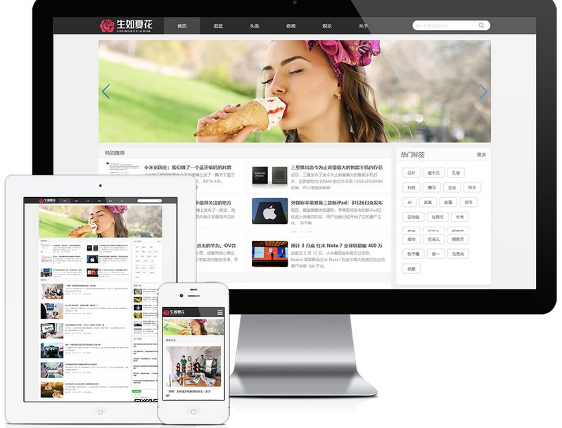 响应式博客自媒体运营类网站模板 易优CMS|博客类企业-琪琪源码网