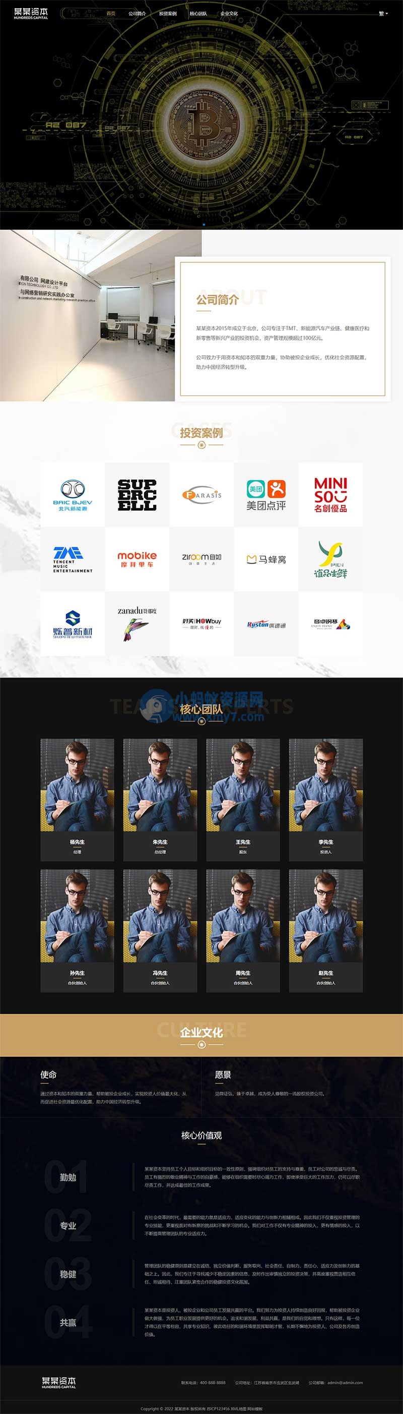 (自适应手机端)简繁双语响应式HTML5通用金融资本咨询网站单页pbootcms模板-琪琪源码网