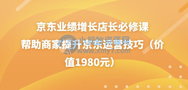京东业绩增长店长必修课：帮助商家提升京东运营技巧（价值1980元）-琪琪源码网