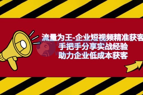 流量为王 · 企业短视频精准获客：手把手分享实战经验，助力企业低成本获客-琪琪源码网