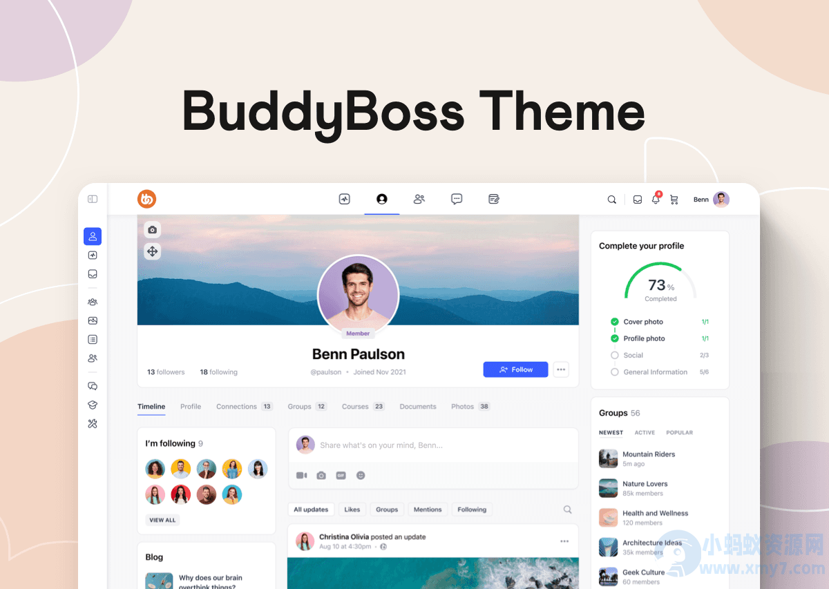 WordPress 定制主题BuddyBoss v2.4.30：个性化程度达到新高-琪琪源码网