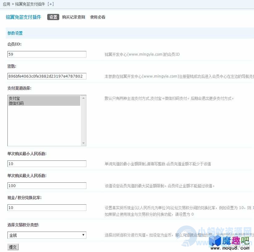 DZ论坛积分充值支付宝+微信免签-琪琪源码网