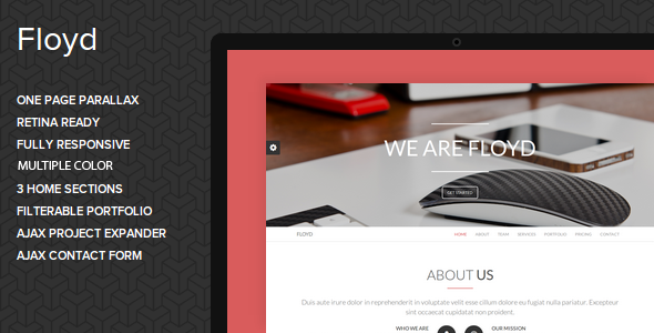 Floyd 单页视差joomla模板-琪琪源码网