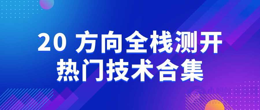 20+方向全栈测开热门技术合集-琪琪源码网