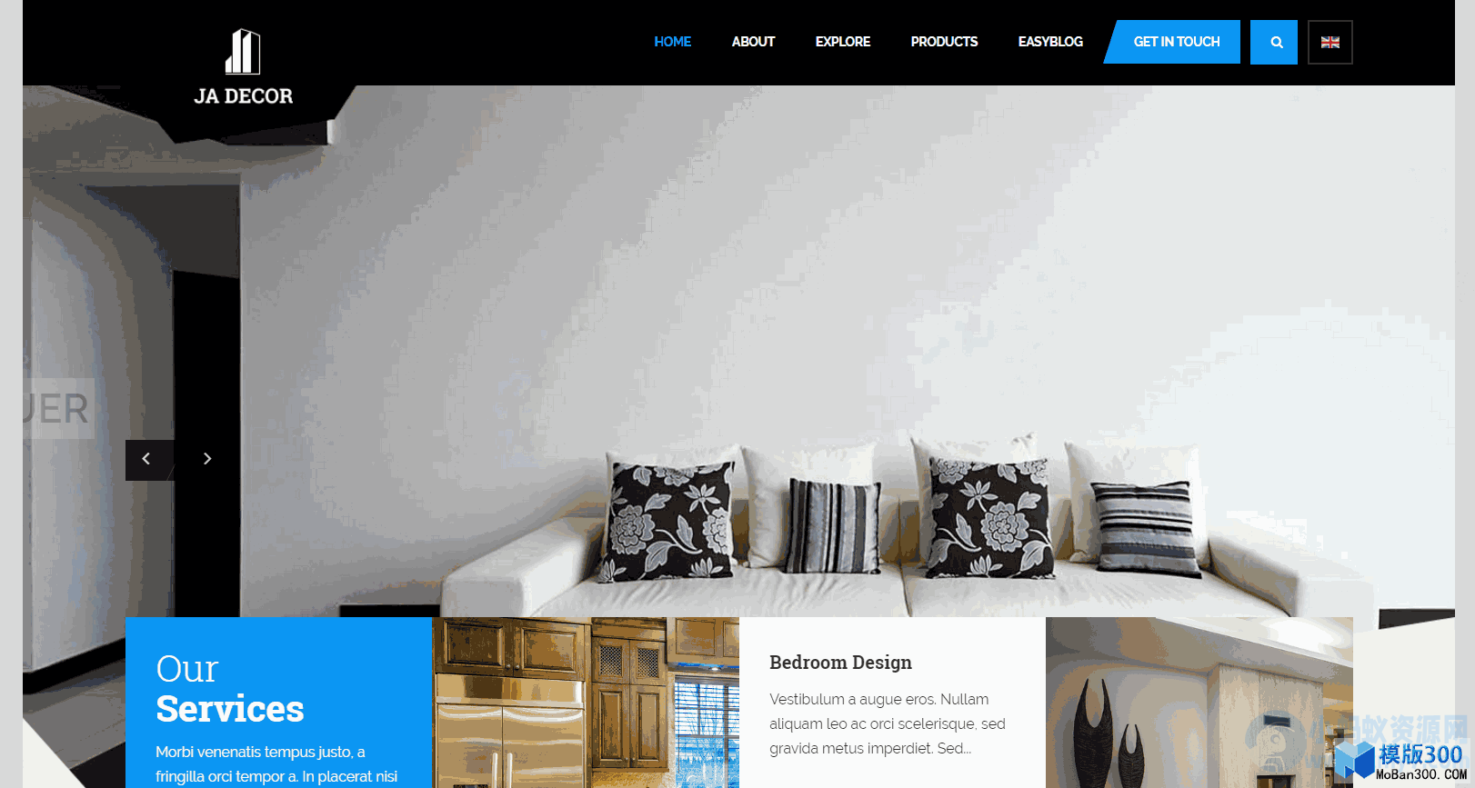 [精仿]JA Decor装饰装修公司Joomla模板-琪琪源码网