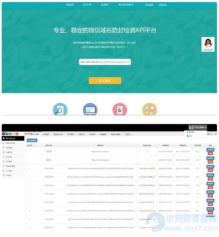 ThinkPHP内核开发的微信域名防封防红检测API平台源码-琪琪源码网