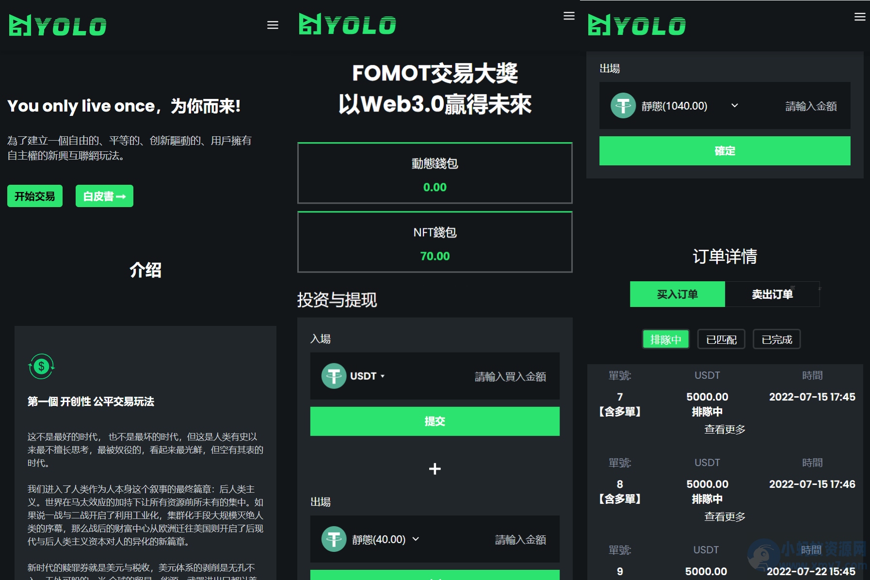 多语言USDT交易市场源码/USDT理财系统源码/排单系统源码-琪琪源码网