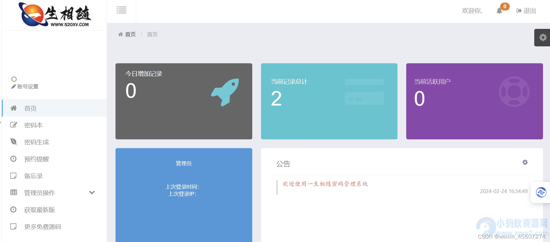 2024轻量级高安全个人网站密码管理系统源码-琪琪源码网